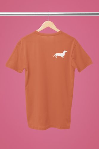 Tacsis póló 11. tacskó mintás unisex, pamut rövidujjú póló - antik narancs